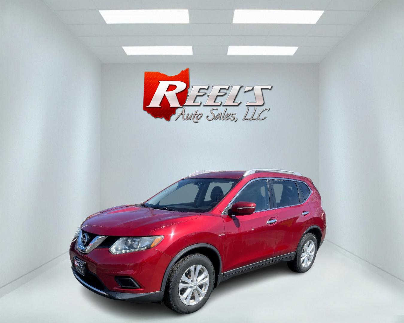 2015 Red /Black Nissan Rogue SV AWD (KNMAT2MV1FP) with an 2.5L I4 DOHC 16V engine, Automatic transmission, located at 11115 Chardon Rd. , Chardon, OH, 44024, (440) 214-9705, 41.580246, -81.241943 - This 2015 Nissan Rogue SV AWD is a well-rounded and capable compact SUV. Powered by a 2.5L I4 engine paired with a CVT transmission and an AWD system featuring a locking center differential, it offers versatile performance. The Sport and Eco driving modes allow tailoring the driving experience, whil - Photo#0